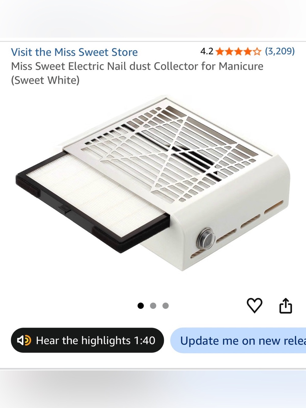 Miss Sweet Nail Dust Collector